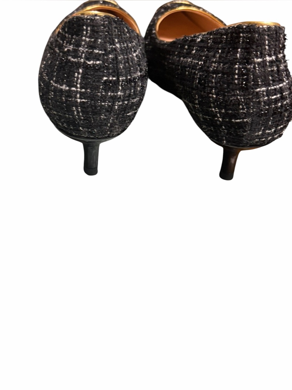 By Sheri Anne Mahoney Black Tweed Pointed-Toe Flats with Patent Cap - Picture 7 of 9